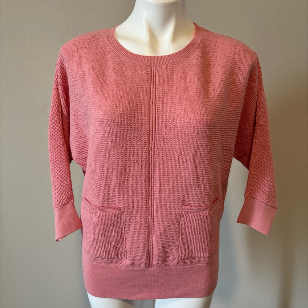 Lisette L Montreal Ellie Organic Pink Cotton Front Pocket Sweater Women's XS